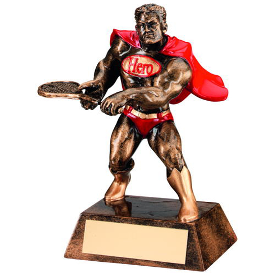 Brz/gold/red Resin Tennis 'hero' Trophy - 6in (152mm)