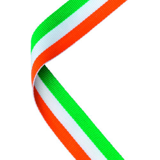 Medal Ribbon Green/white/orange - 30 X 0.875in (762 X 22mm)