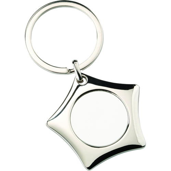 Metal Star Keyring - (1in Centre) 1.75in (44mm)