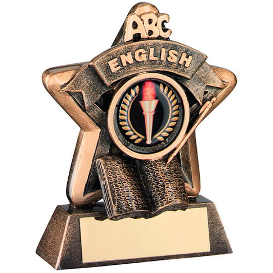 Mini Star 'english' Trophy - Brz/gold English     (1in Centre) 3.75in (95mm)