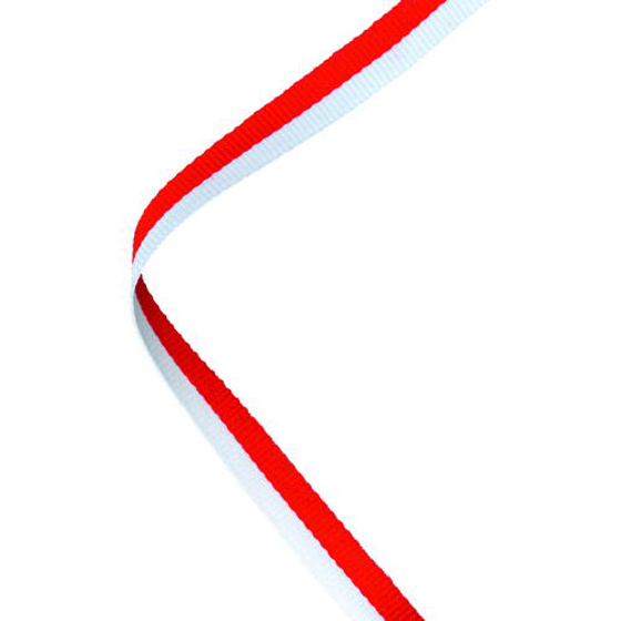 Narrow Medal Ribbon Red/white - 30 x 0.4in (762 X 10mm)