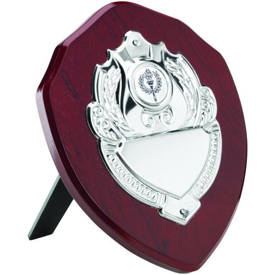 Rosewood Shield With Chrome Front (1in Centre) - 4in (102mm)