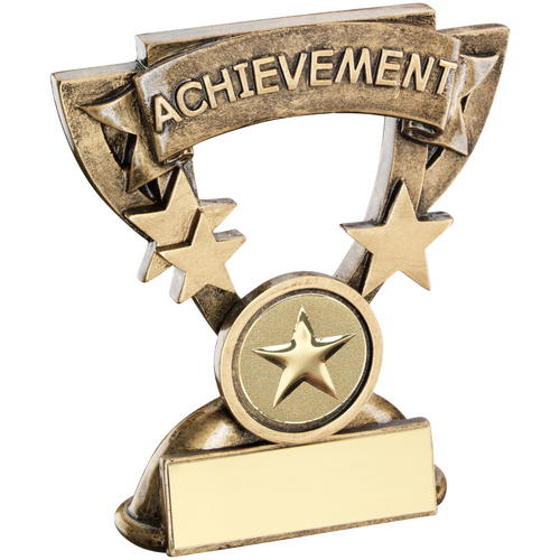 Brz/gold Achievement Mini Cup Trophy - (1in Centre) 4.25in (108mm)