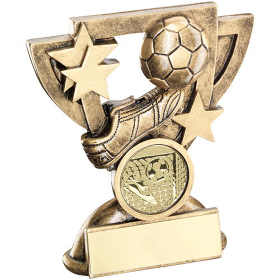 Brz/gold Football Mini Cup Trophy - (1in Centre) 4.25in (108mm)