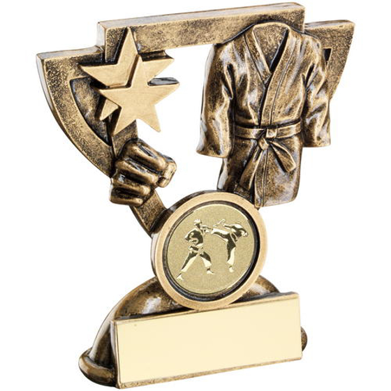 Brz/gold Martial Arts Mini Cup Trophy - (1in Centre) 4.25in (108mm)