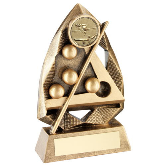 Brz/gold Pool/snooker Diamond Collection Trophy (1in Centre) - 5.75in (146mm)