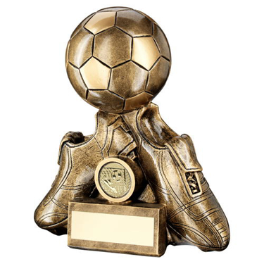 Football Soccer Boots Ball Trophy Bronze Gold Two 4.5in FREE Engraving 