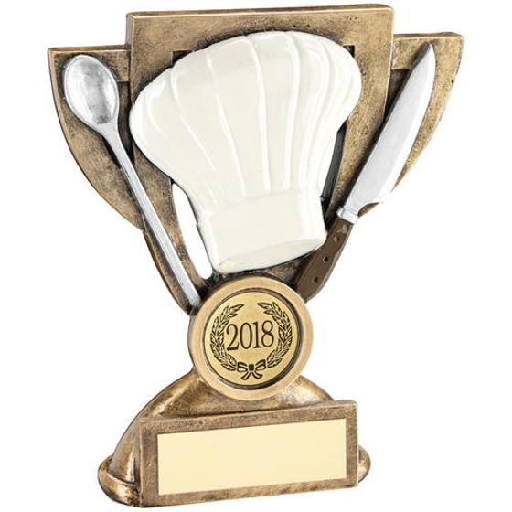 Brz/white/silver Cooking Mini Cup Trophy (1in Centre) - 6in (152mm)