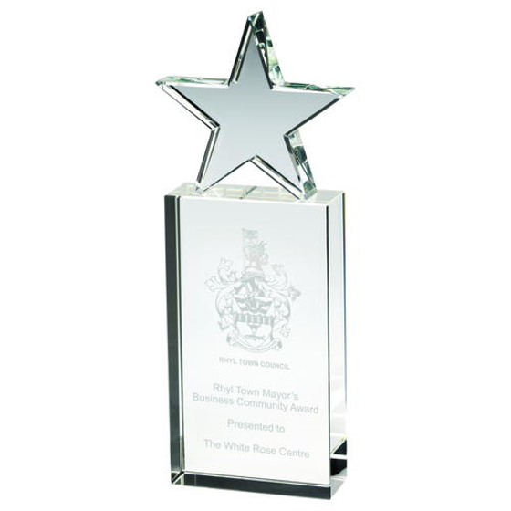 Clear Glass Block With Glass Star - 9in (229mm)