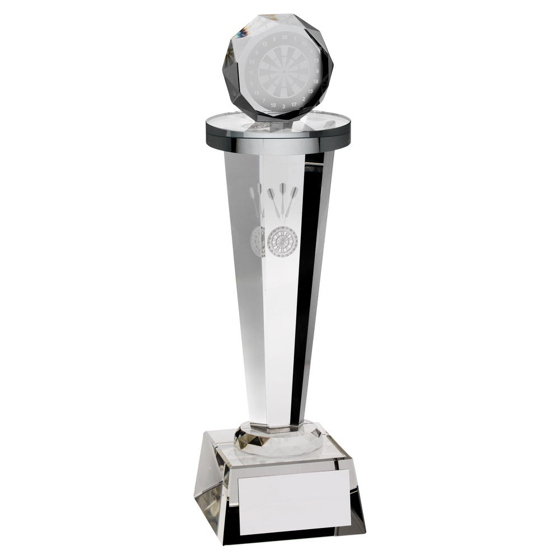 Clear Glass Column With Lasered Darts Image Trophy - 10.5in (267mm)