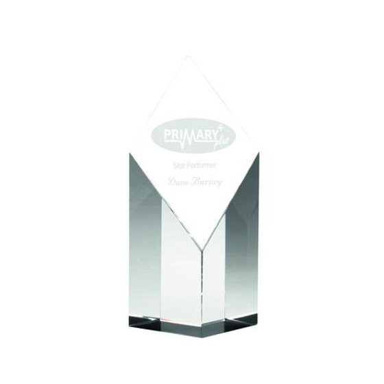 Clear Glass Diamond Column - 6in (152mm)