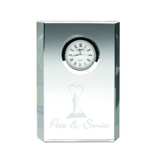 Clear Glass Rectangle Clock - 4.75in (121mm)