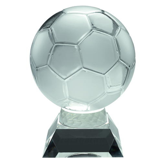 Clear/frosted Glass Football On Base - 10.5in (267mm)