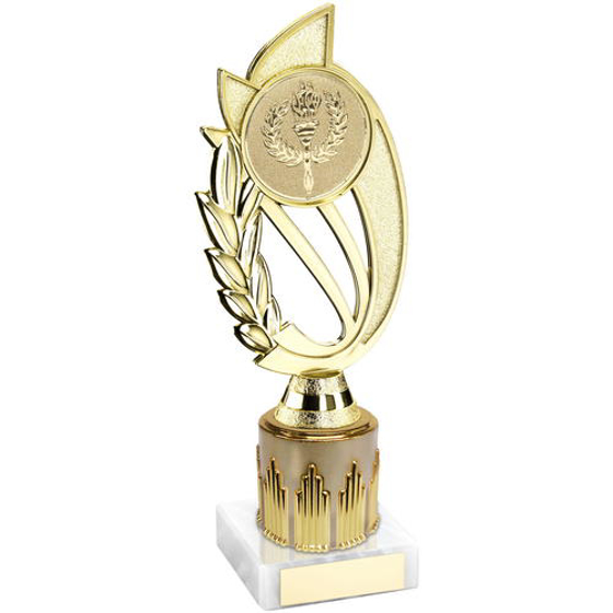 Gold/matt Silver Plastic Holder On Marble Trophy - (2in Centre) 7in (178mm)