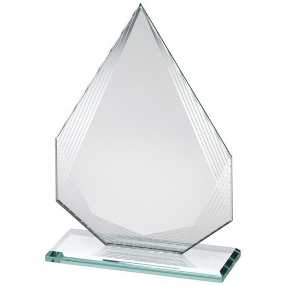 Jade Glass Diamond With Silver Lined Edges -  8in (203mm)