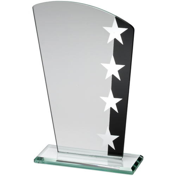 Jade Glass Shield With Silver/black Star Design -  8in (203mm)