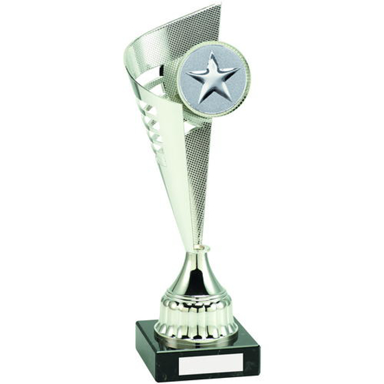 Silver Plastic Flair Trophy - (2in Centre)        13.25in (337mm)