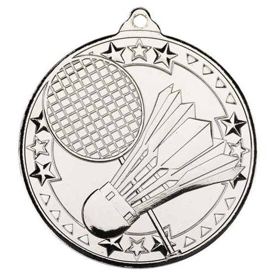 Badminton 'tri Star' Medal - Silver 2in (50mm)