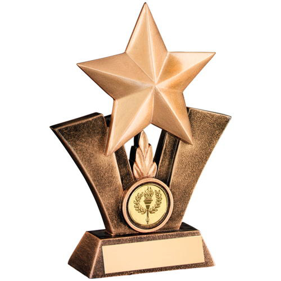 Brz/gold Generic Star Resin Trophy - (1in Centre) 6.25in (159mm)