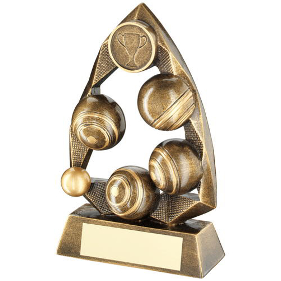 Brz/gold Lawn Bowls Diamond Collection Trophy (1in Centre) - 5.75in (146mm)