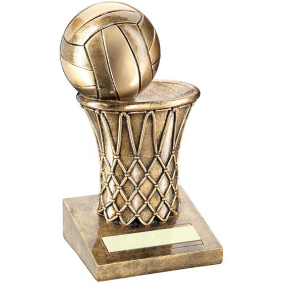 Brz/gold Netball And Net Trophy - 6.75in (171mm)
