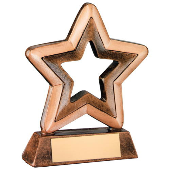 Brz/gold Resin Generic Mini Star Trophy -       3.75in (95mm)