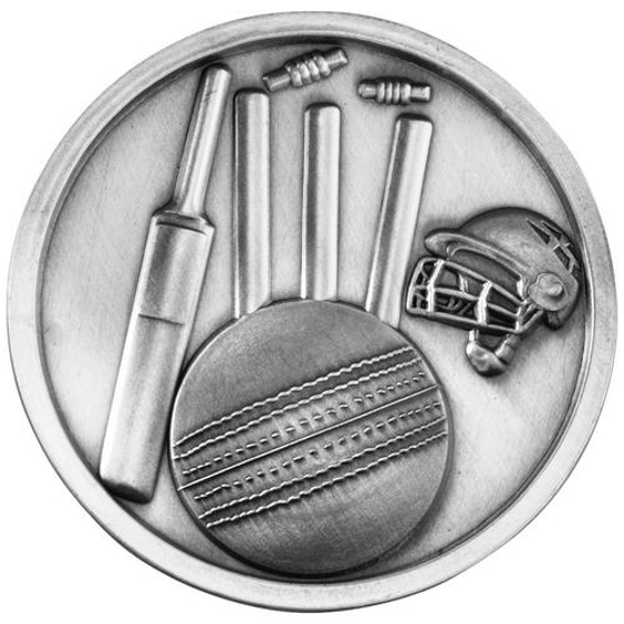 Cricket Medallion - Antique Silver 2.75in (70mm)