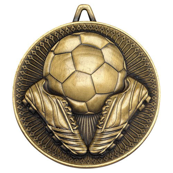 Football Deluxe Medal - Antique Gold 2.35in (60mm)