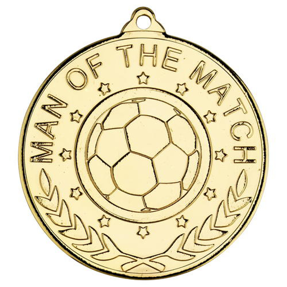 Football 'man Of The Match' Medal (1in Centre) - 2in (50mm)