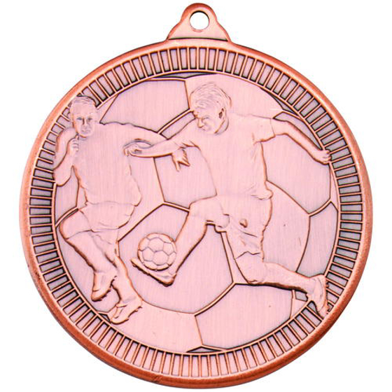 Football 'multi Line' Medal - Bronze 2in (50mm)