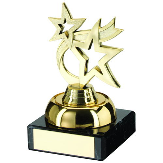 Gold Plastic And Marble 'dancing Star' Trophy - 3.75in (95mm)