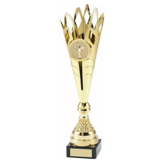 Gold Plastic Spikey Trophy (2in Centre) - 13.25in (337mm)