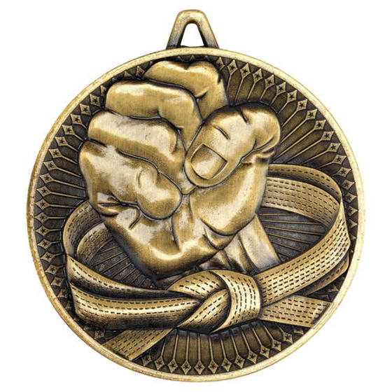 Martial Arts Deluxe Medal - Antique Gold        2.35in (60mm)
