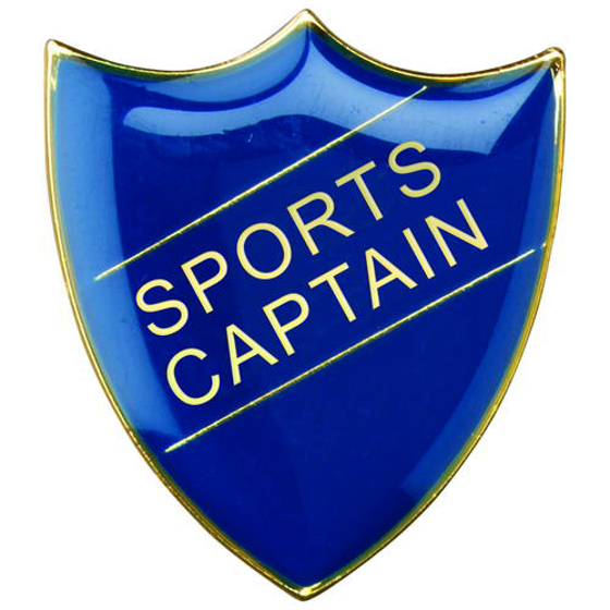 School Shield Badge (sports Captain) - Blue    1.25in (32mm)