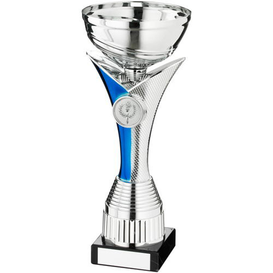 Silv/blue V Stem Trophy - (1in Centre) 8in (203mm)