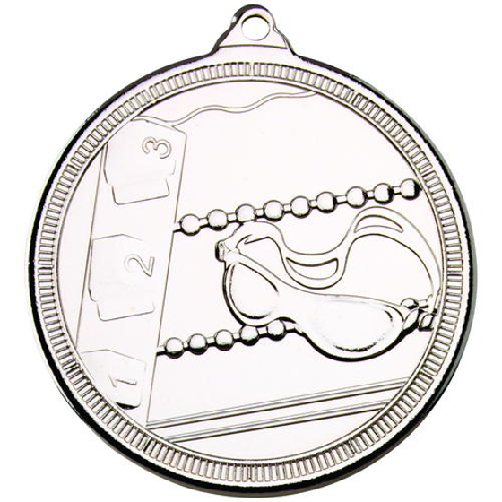 Swimming 'multi Line' Medal - Silver 2in (50mm)