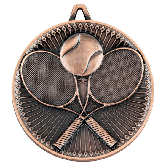 Tennis Deluxe Medal - Bronze 2.35in (60mm)