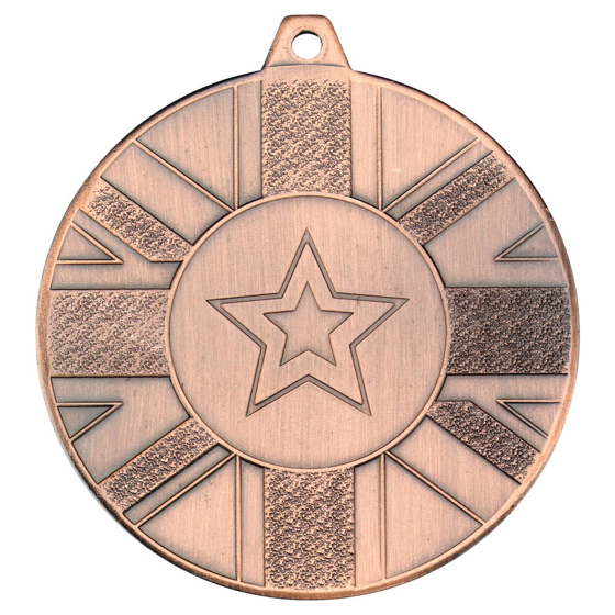 Union Flag Medal (1in Centre) - Bronze 2in (50mm)
