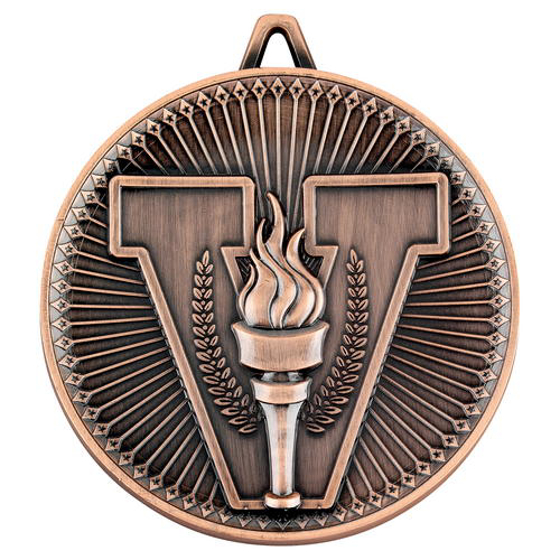 Victory Torch Deluxe Medal - Bronze 2.35in (60mm)