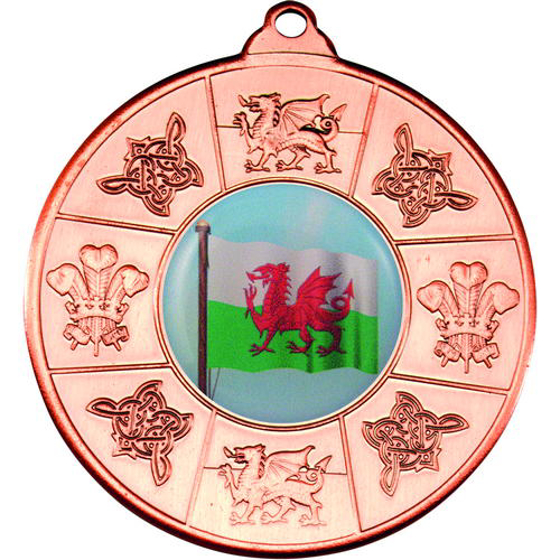 Wales Medal (1in Centre) - Bronze 2in (50mm)