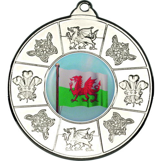 Wales Medal (1in Centre) - Silver 2in (50mm)