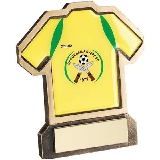 Brz/gold Resin Football Shirt Trophy - (shirt D) 5in (127mm)