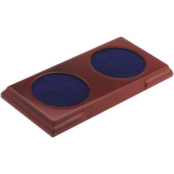 Rectangle Wooden Base - (2 x 76mm Recess)      8.75 x 4.25in (222 X 108mm)