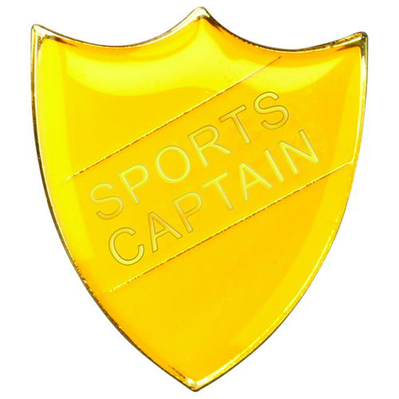 School Shield Badge (sports Captain) - Yellow 1.25in (32mm)