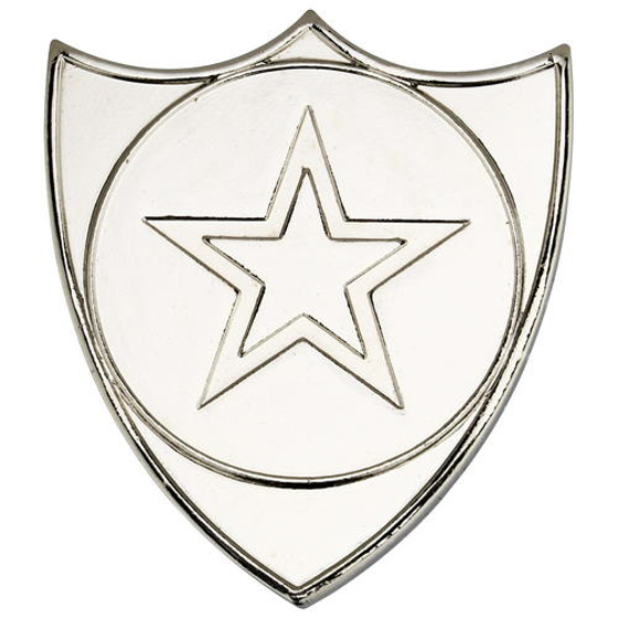 Shield Badge (1in Centre) - Silver - 1.5in (38mm)