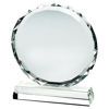 Clear Glass Circle With Faceted Edge On Base  (25mm Thick) - 9in (229mm)