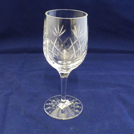 Glass Cut Panel Wine Glass / Goblet. 165mm
