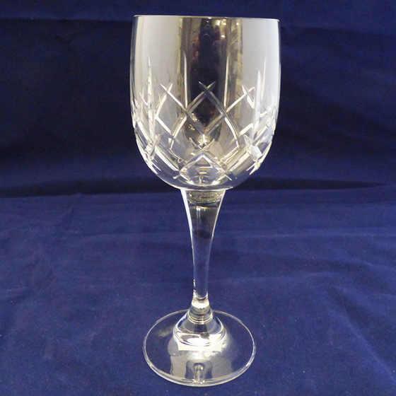 Tall Cut Panel Wine Glass / Goblet. 185mm