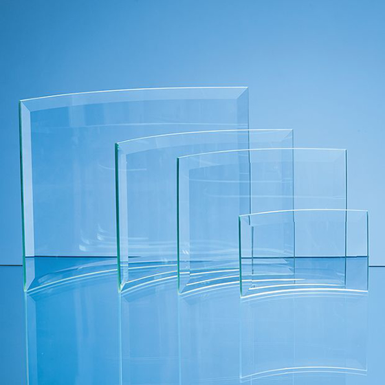 Jade Glass Bevelled Crescent 12.5cm x 16cm x 5mm