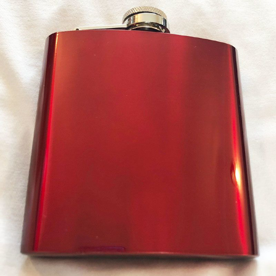 6oz Hip Flask Red